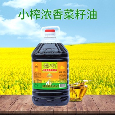 蜀农12.5L小榨浓香菜籽油 物理压榨浓香菜籽油 四川特色菜籽油