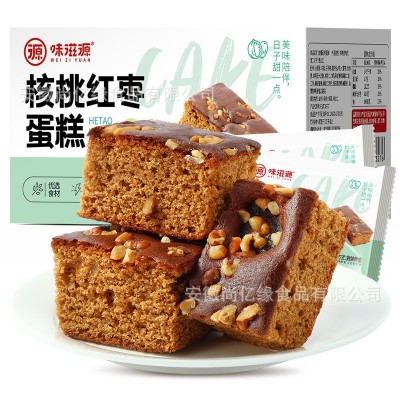 味滋源核桃红枣蛋糕整箱早餐红枣面包休闲零食红枣糕传统糕点营养 2盒